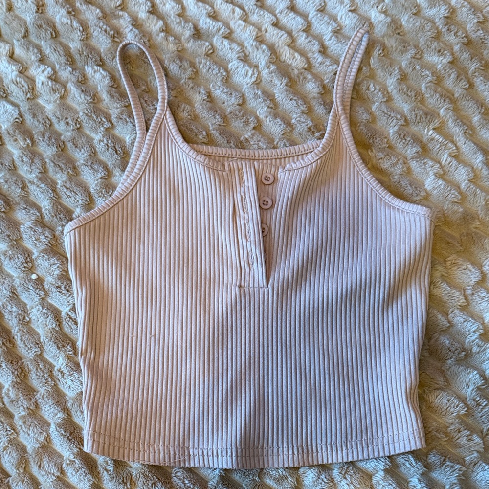 SHEIN Ribbed Camisole in Soft Cream
